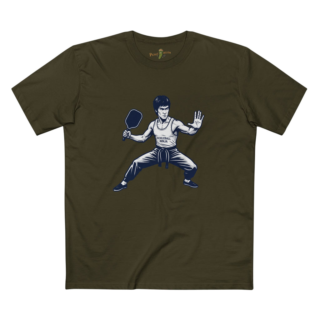 Bruce Lee Pickleball Ninja Mens T-Shirt