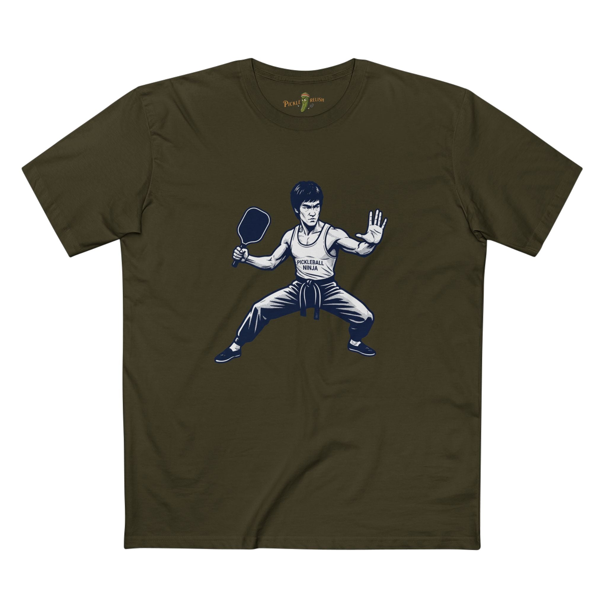 Bruce Lee Pickleball Ninja Mens T-Shirt