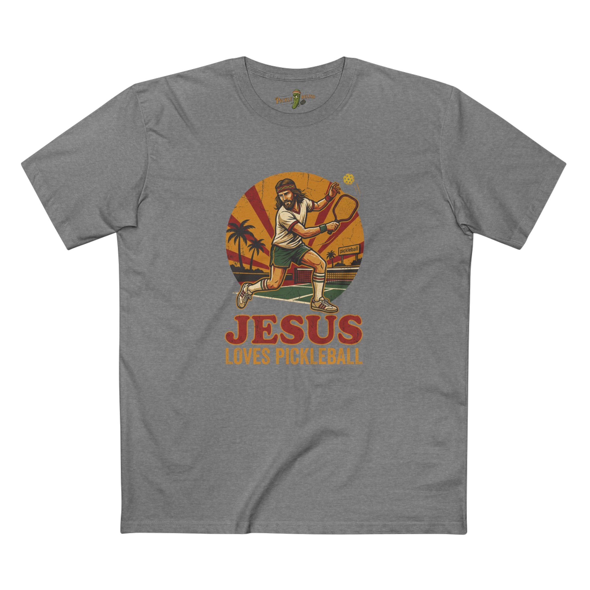 Jesus Loves Pickleball Mens T-Shirt