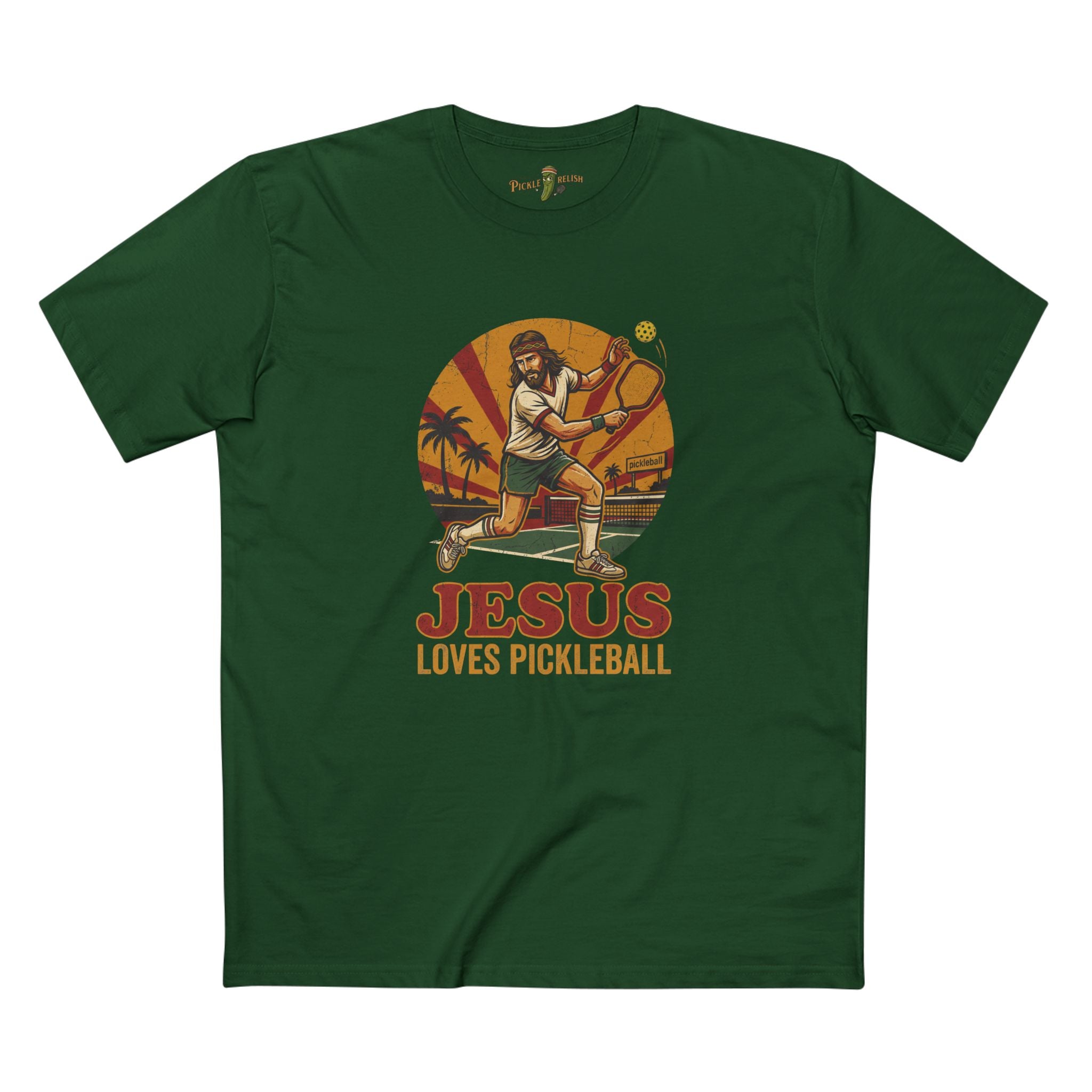 Jesus Loves Pickleball Mens T-Shirt
