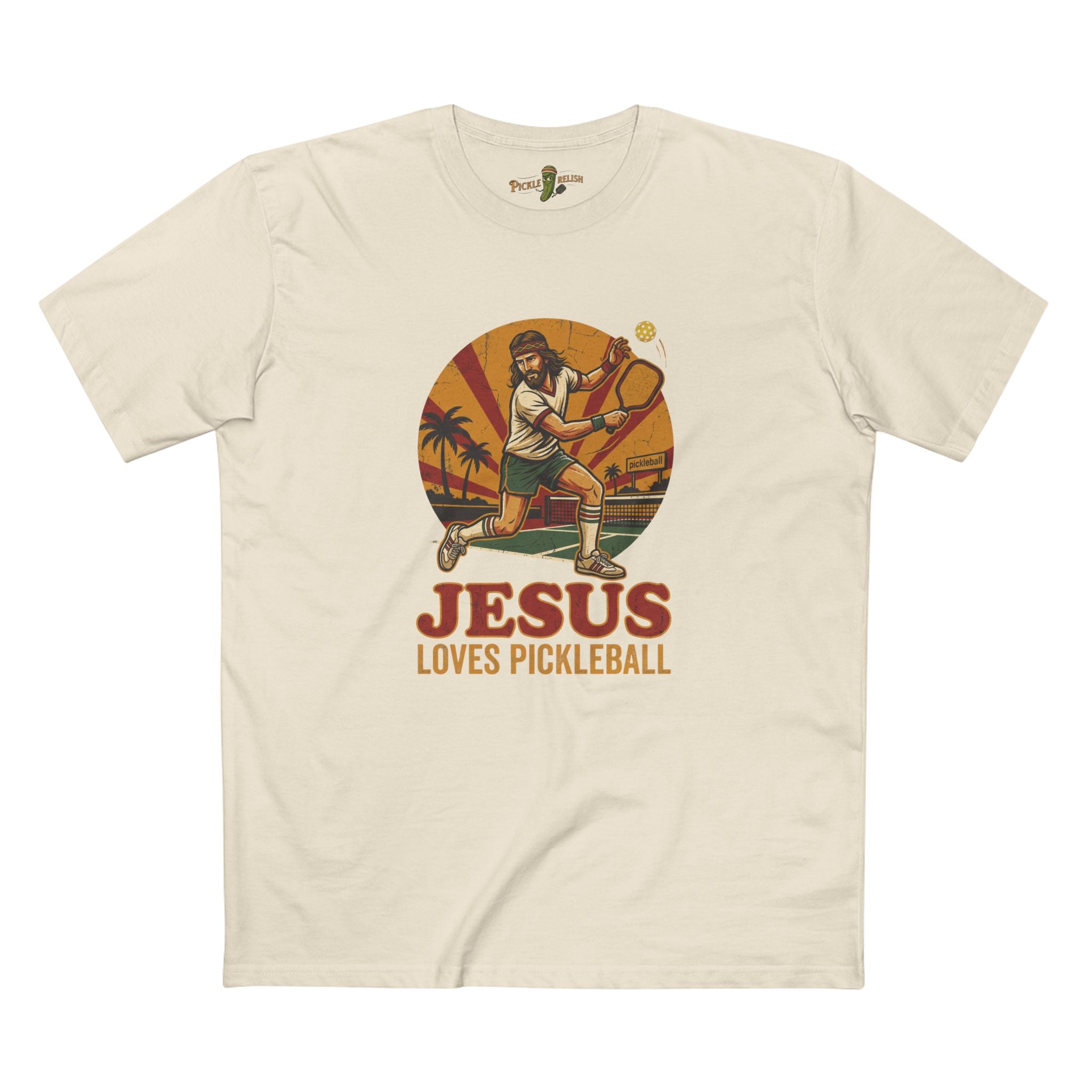 Jesus Loves Pickleball Mens T-Shirt