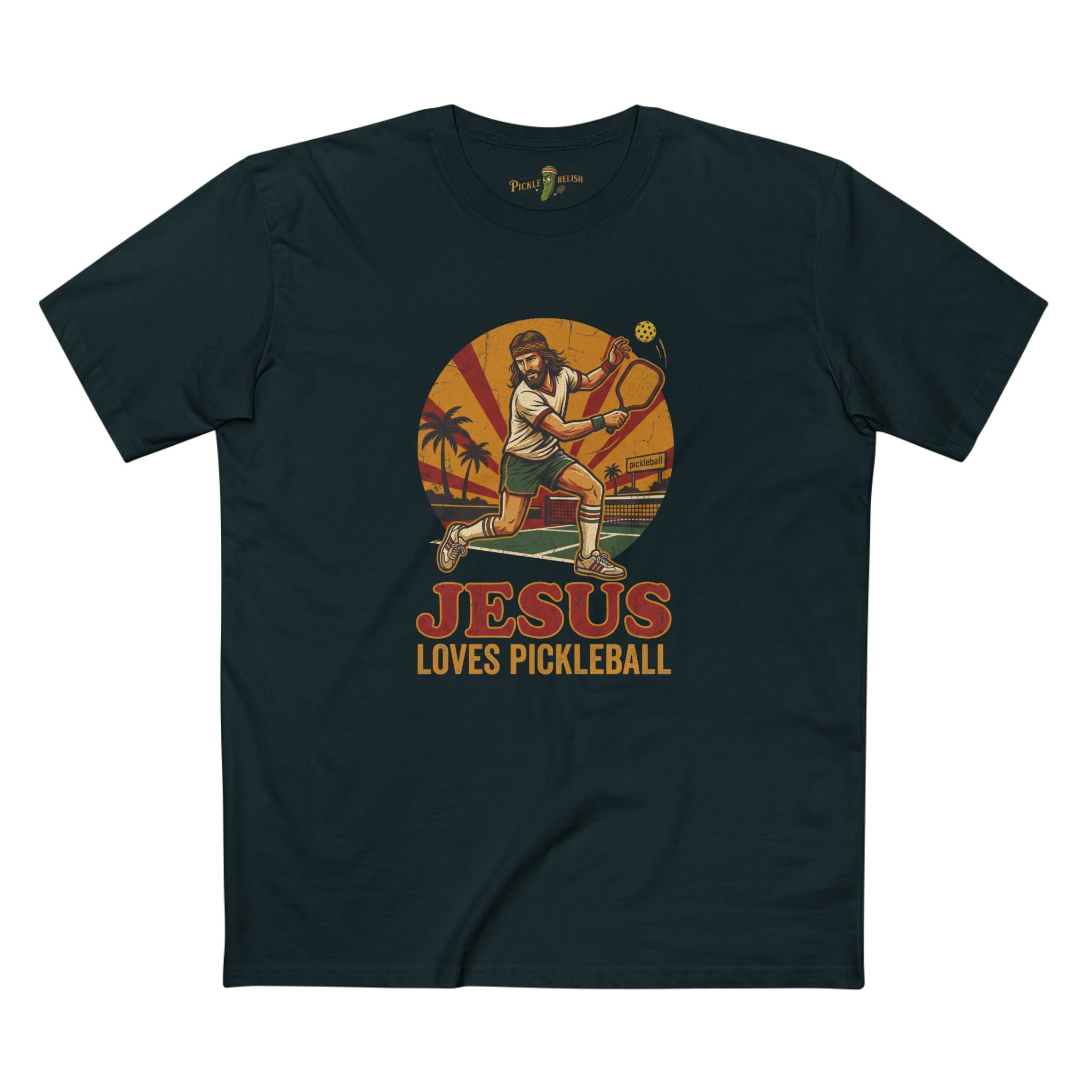 Jesus Loves Pickleball Mens T-Shirt