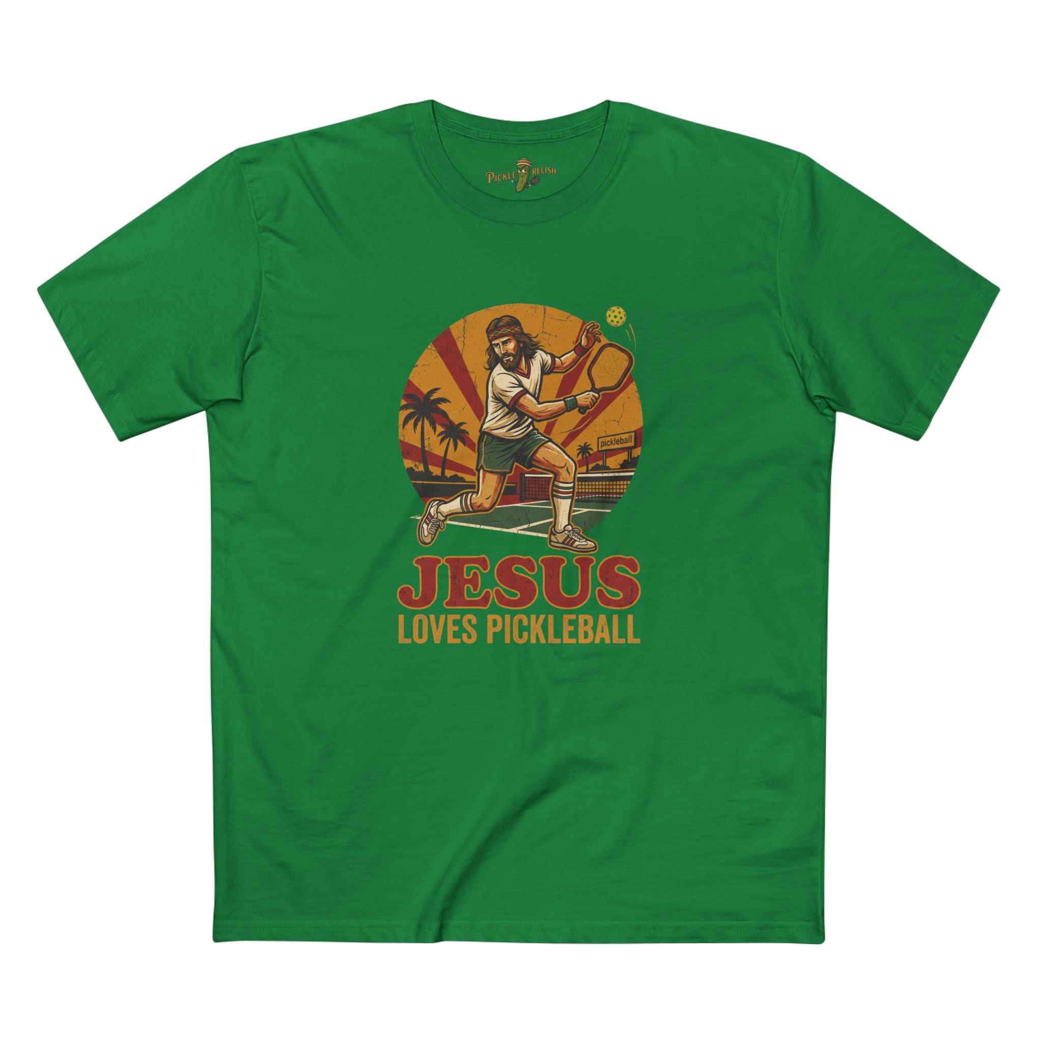 Jesus Loves Pickleball Mens T-Shirt